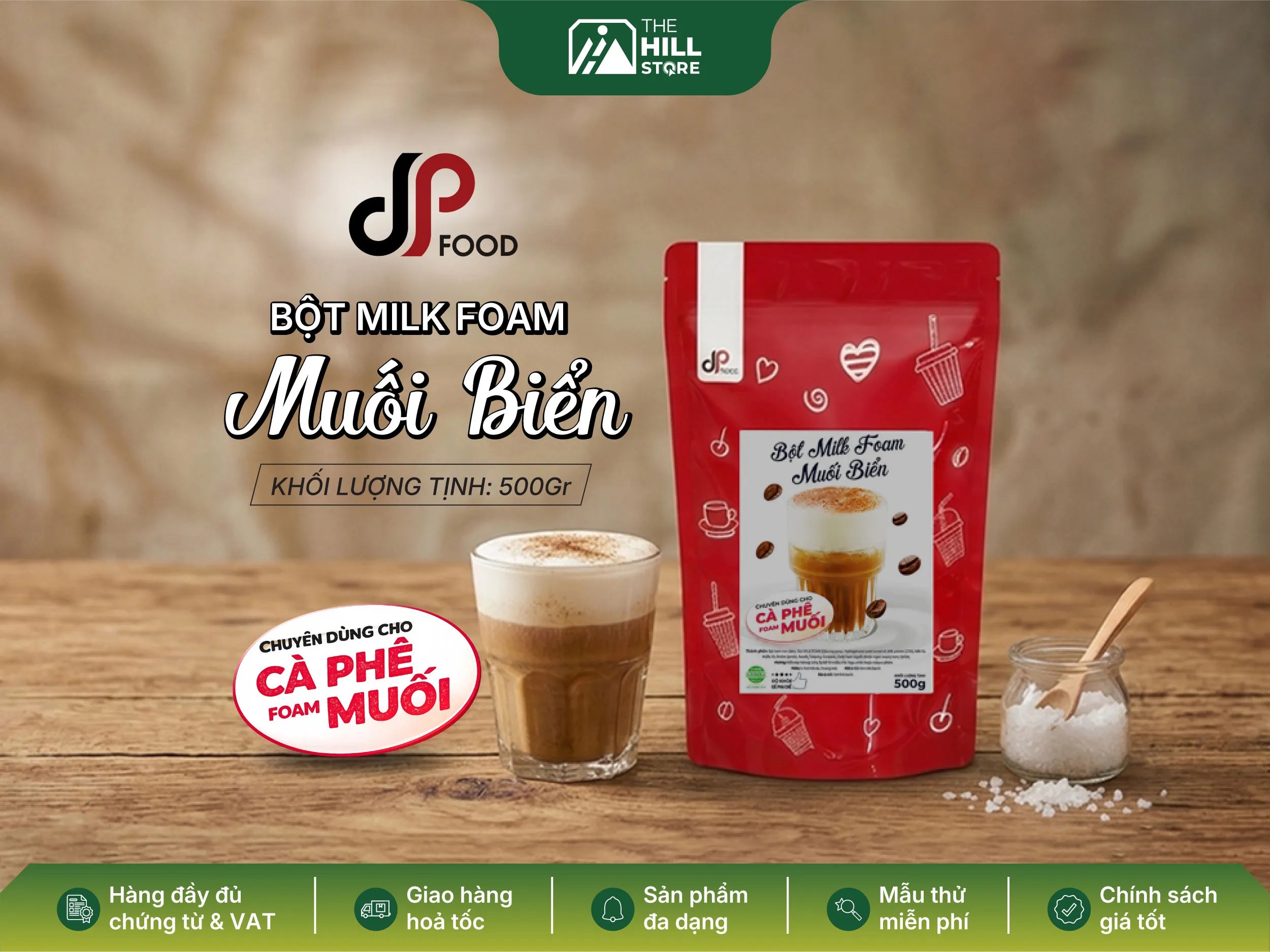 Bột milk foam muối biển dp food – Dòng foam béo mặn đang được nhiều quán lựa chọn cho menu hiện nay