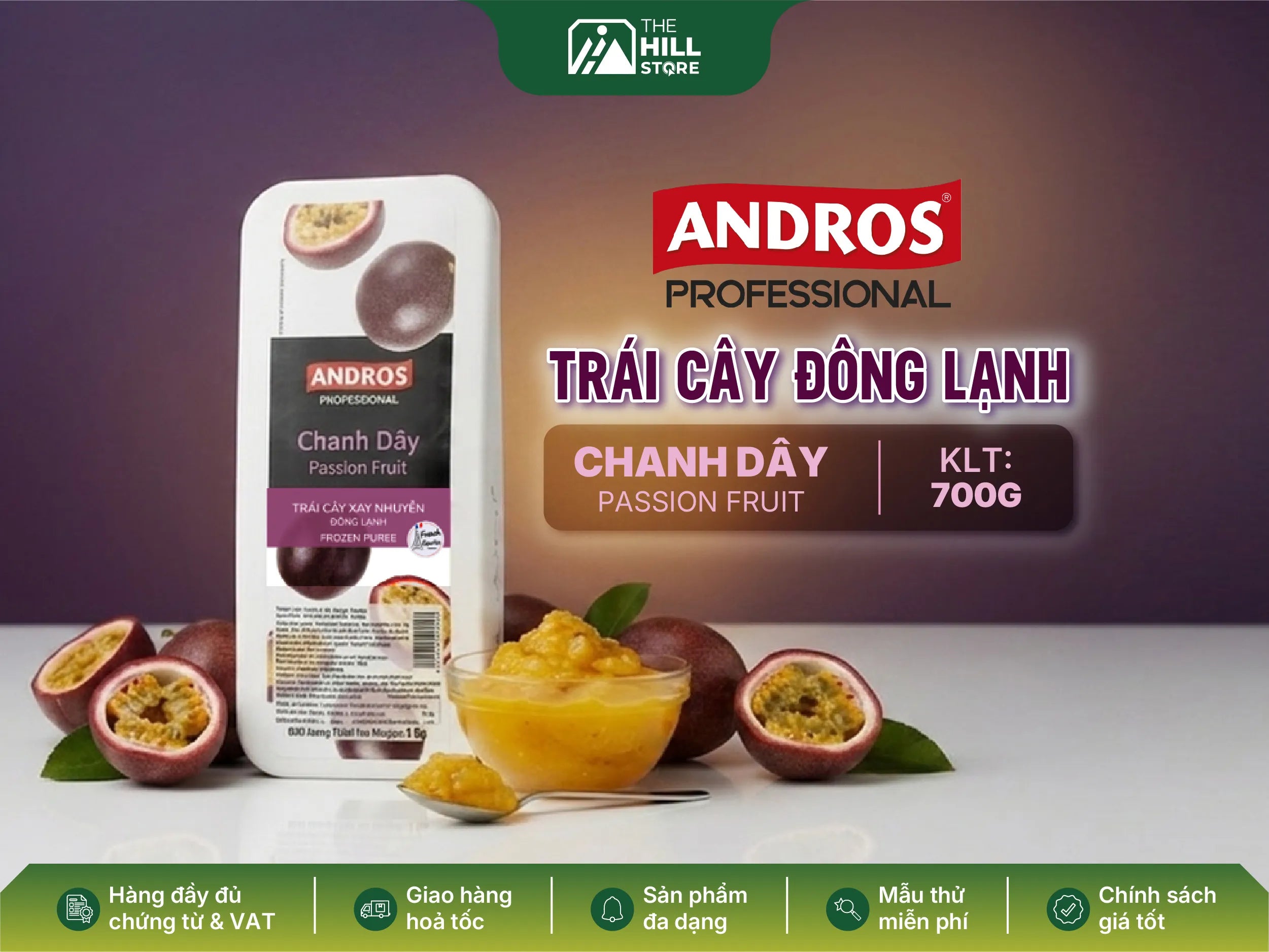 Chanh dây không hạt andros 1kg - nguyên liệu chân ái cho menu đồ uống hot trend 2026