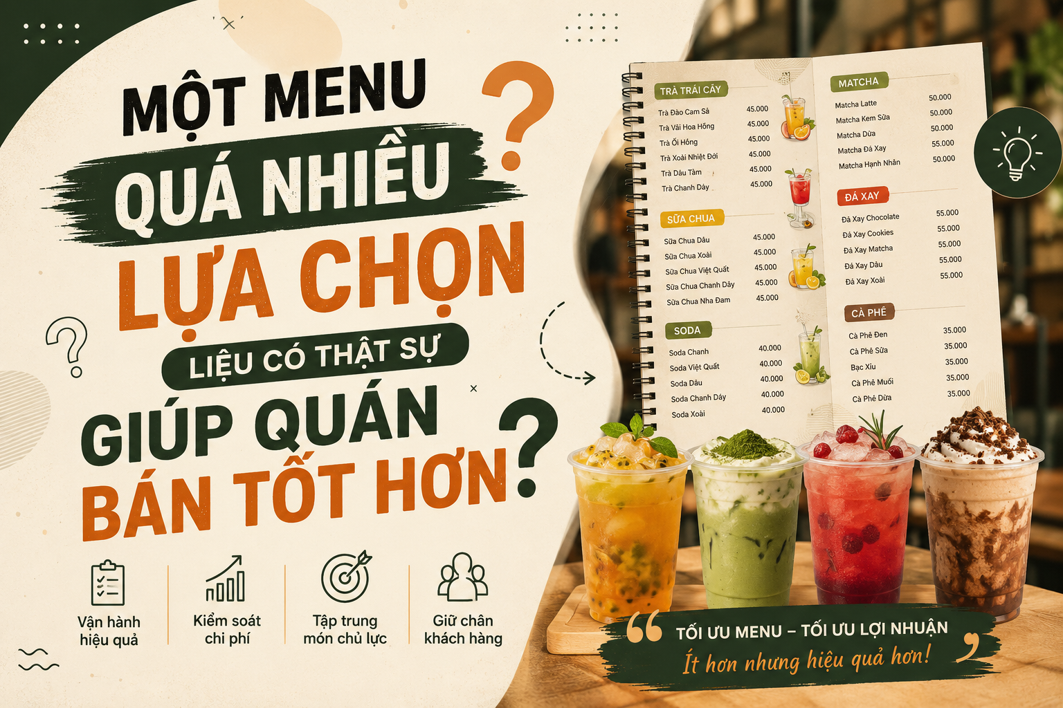 Một menu quá nhiều lựa chọn liệu có thật sự giúp quán bán tốt hơn?
