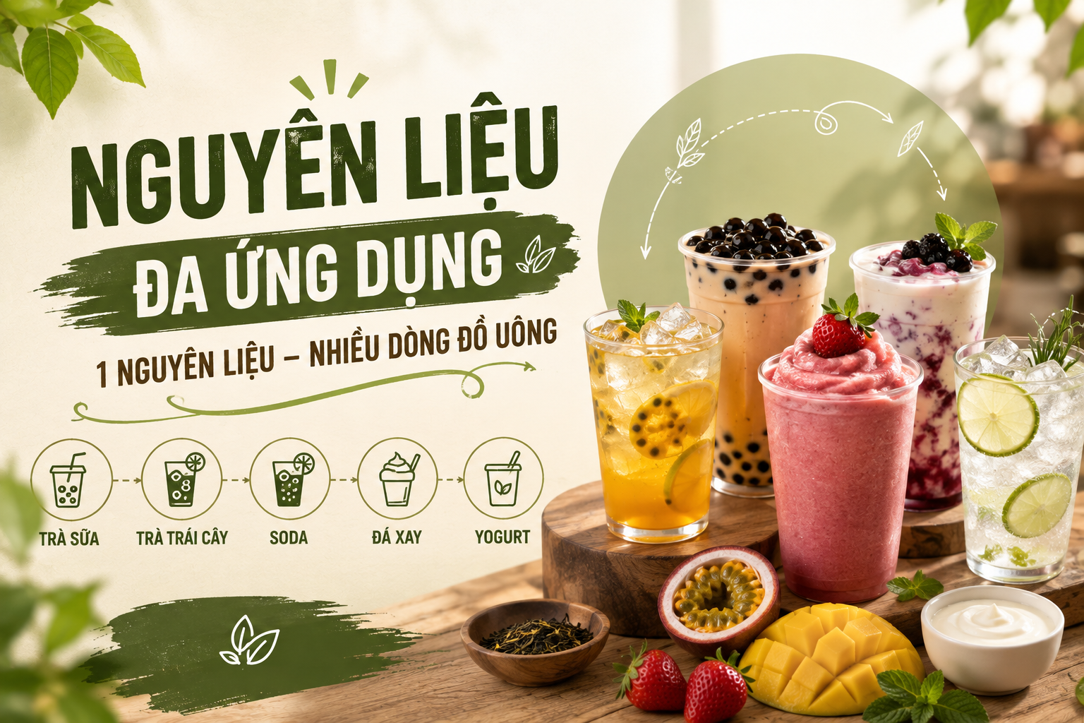 Tại sao nên chọn nguyên liệu có thể đi qua nhiều dòng đồ uống ?