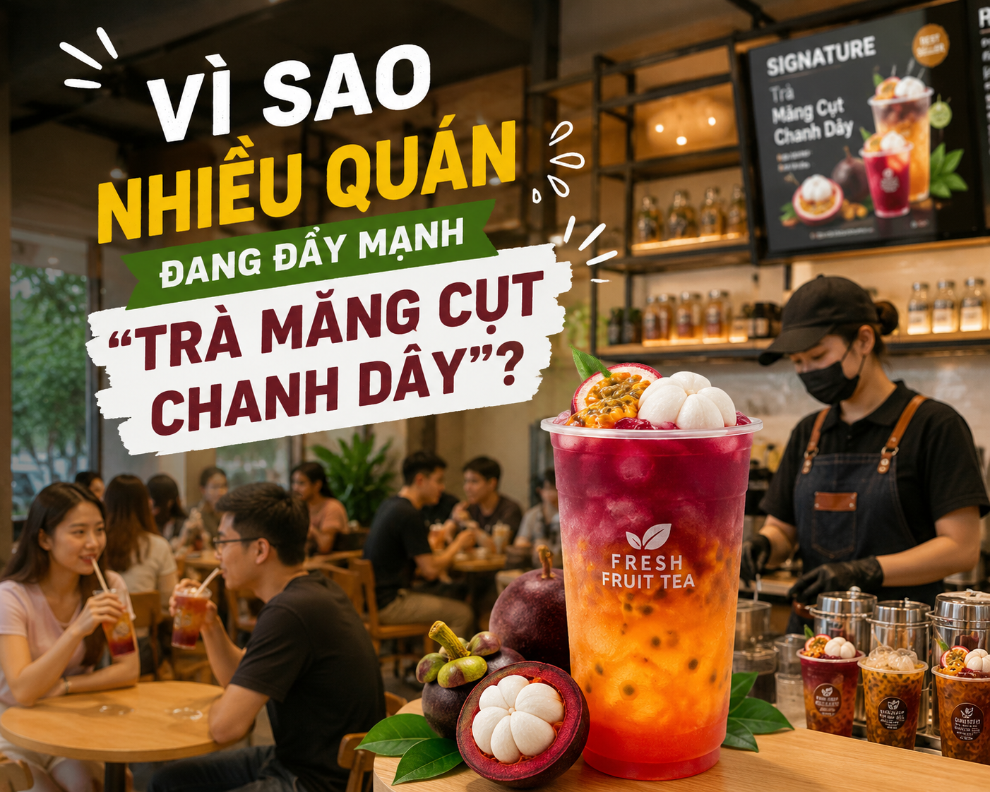 Vì sao nhiều quán đang đẩy mạnh “trà măng cụt chanh dây”?
