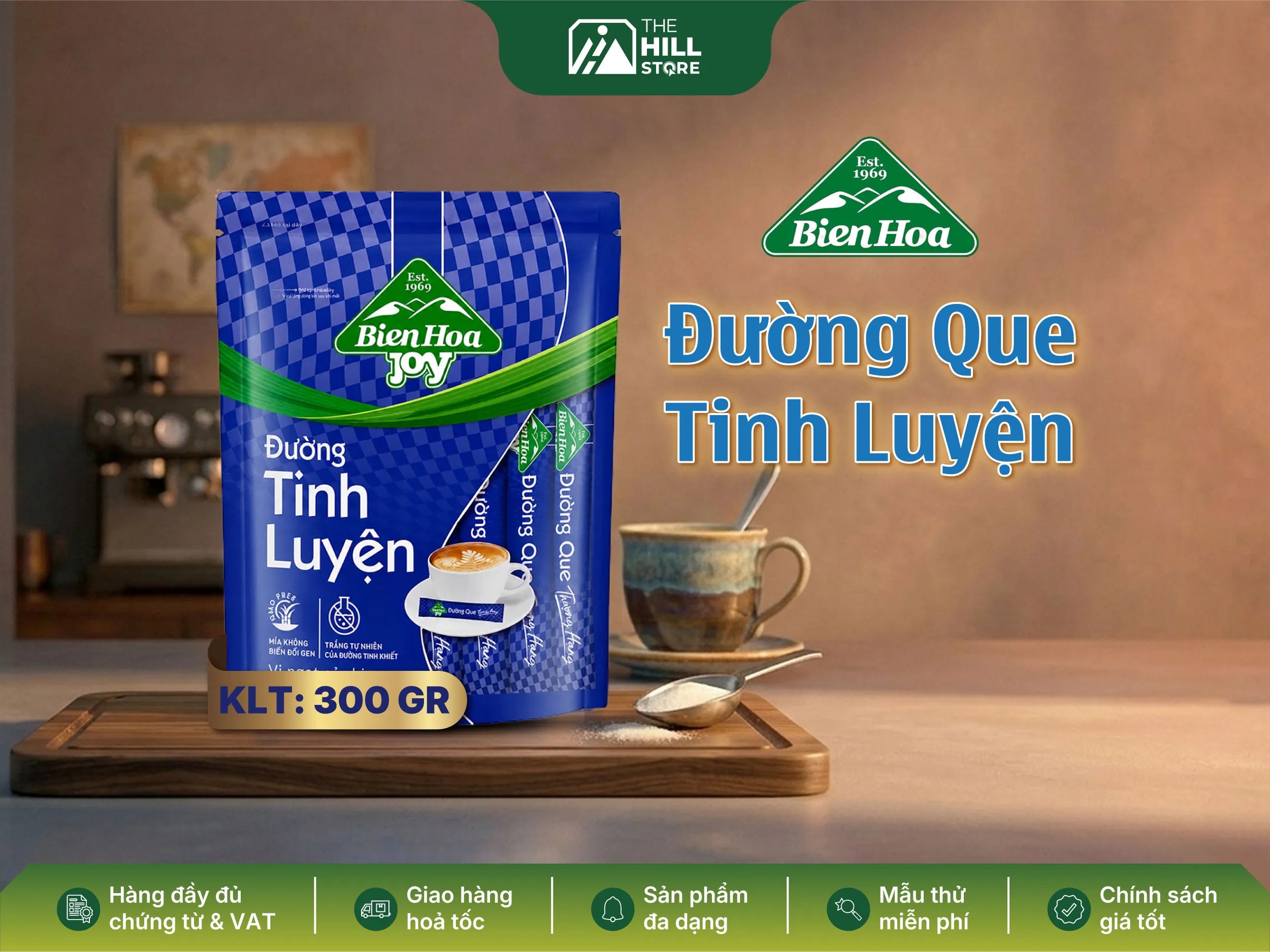 Đường que biên hoà joy stick 300g - giải pháp định lượng đường tiện lợi, chuyên nghiệp cho mọi ly đồ uống