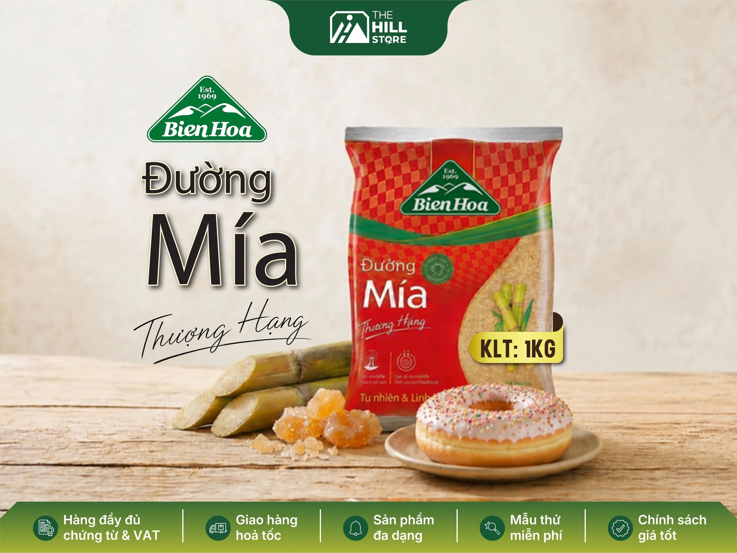 Đường mía thượng hạng biên hòa 1kg – dòng đường được nhiều quán lựa chọn nhờ vị ngọt dịu và dễ ứng dụng mỗi ngày