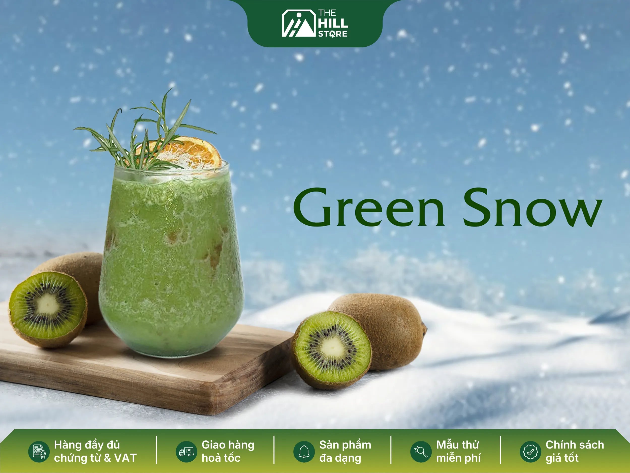Green snow – matcha kiwi lựu tuyết xanh cho mùa lễ hội