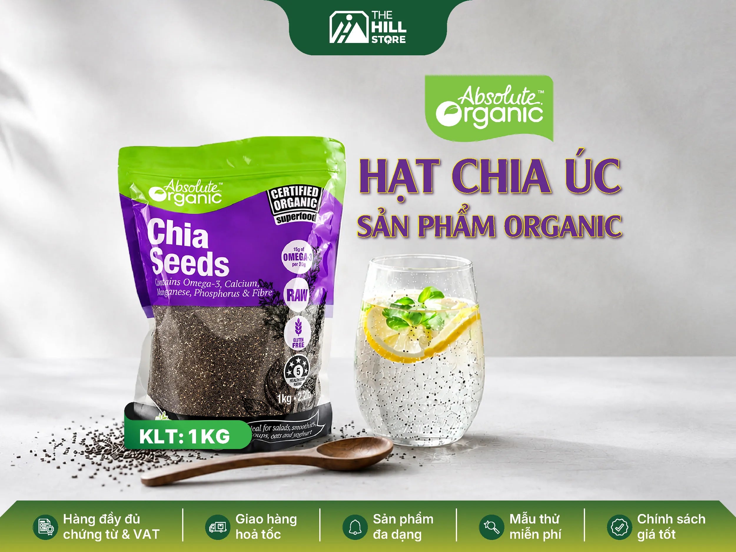 Hạt chia organic úc 1kg - nguyên liệu tự nhiên đa dụng cho menu f&b