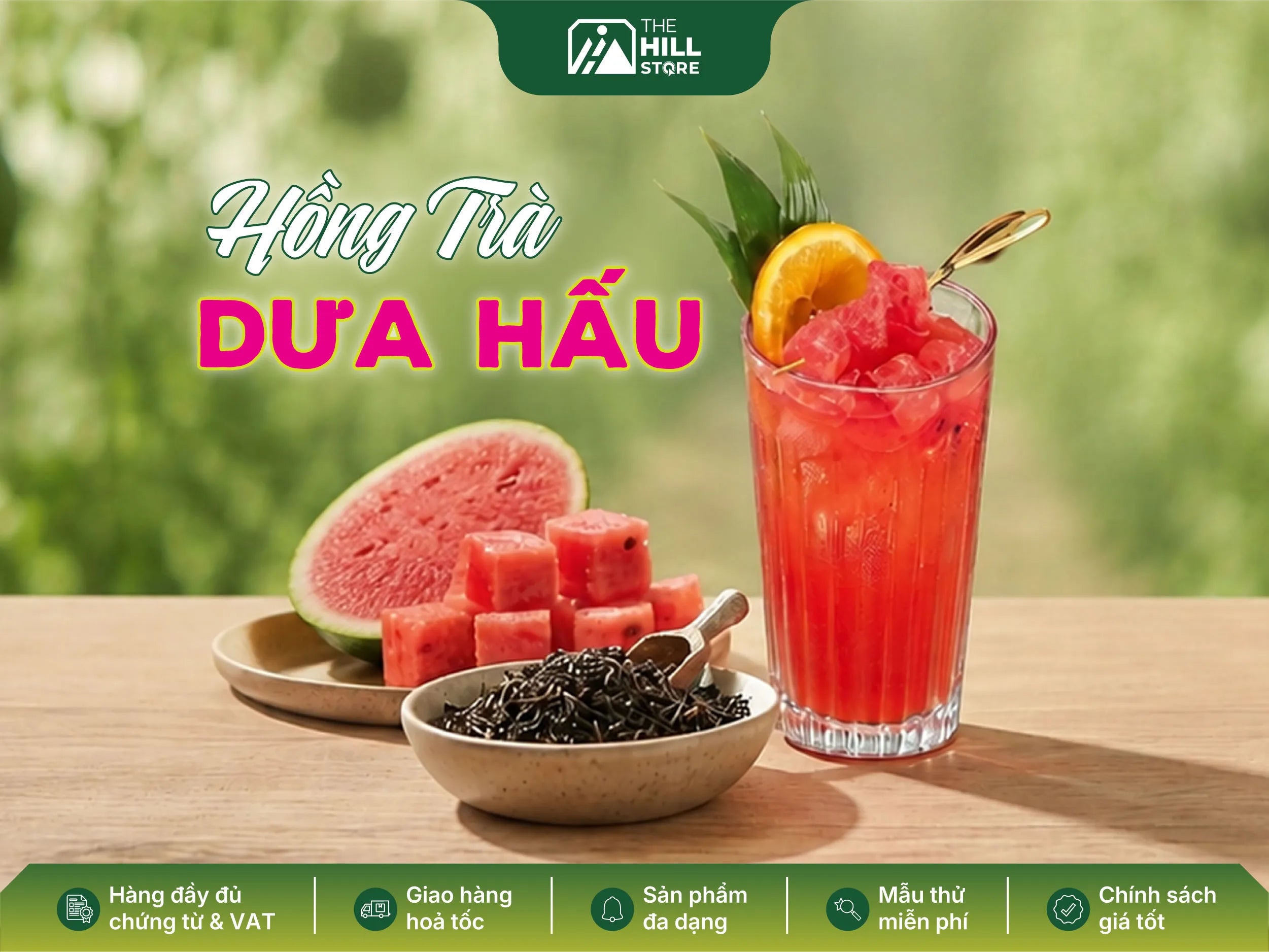 Hồng trà dưa hấu đỏ - công thức trà trái cây thanh mát dễ bán cho menu mùa hè
