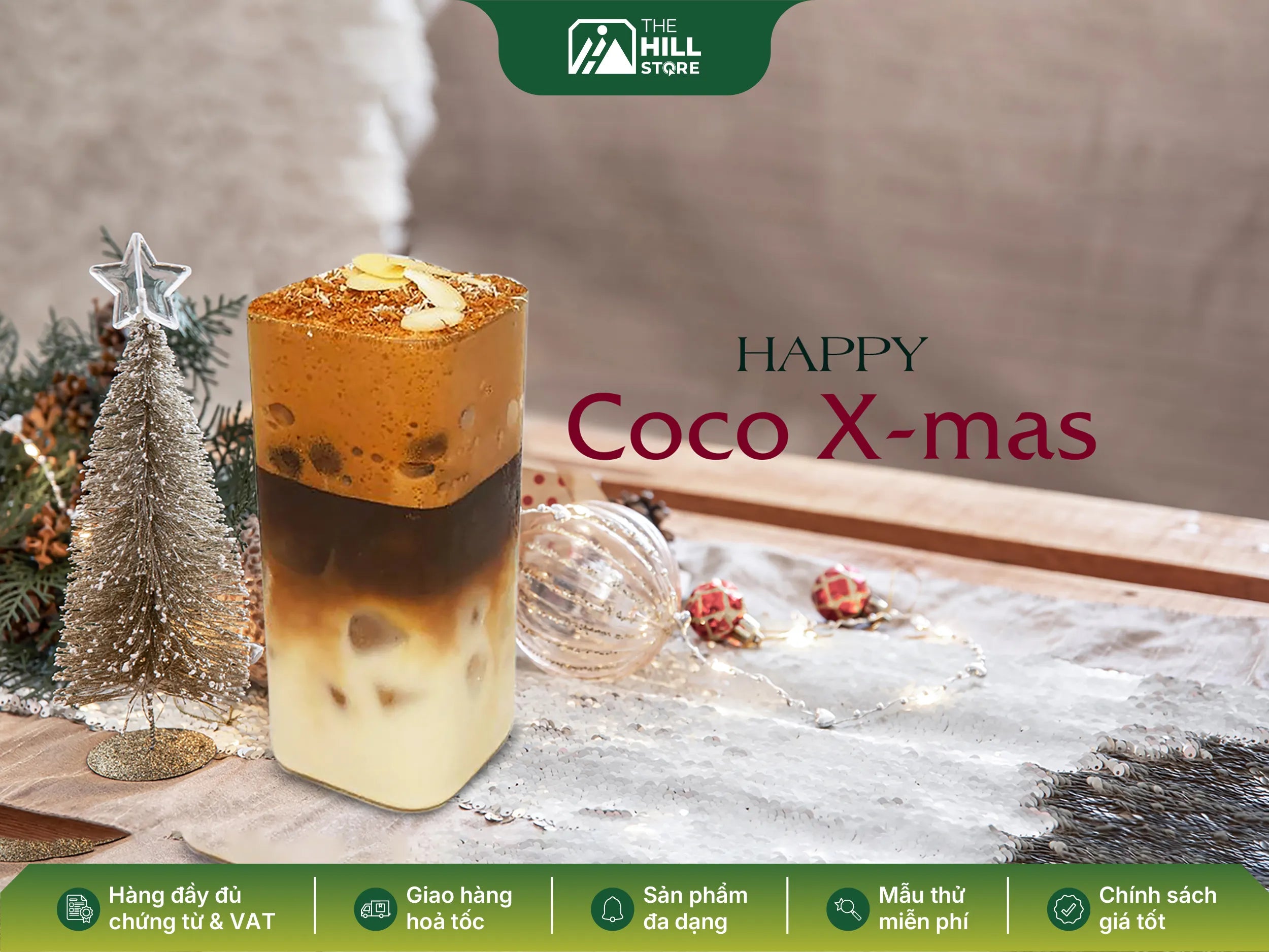 Coco X ‑ mas – cà phê  kết hợp với  dừa trong không khí giáng sinh