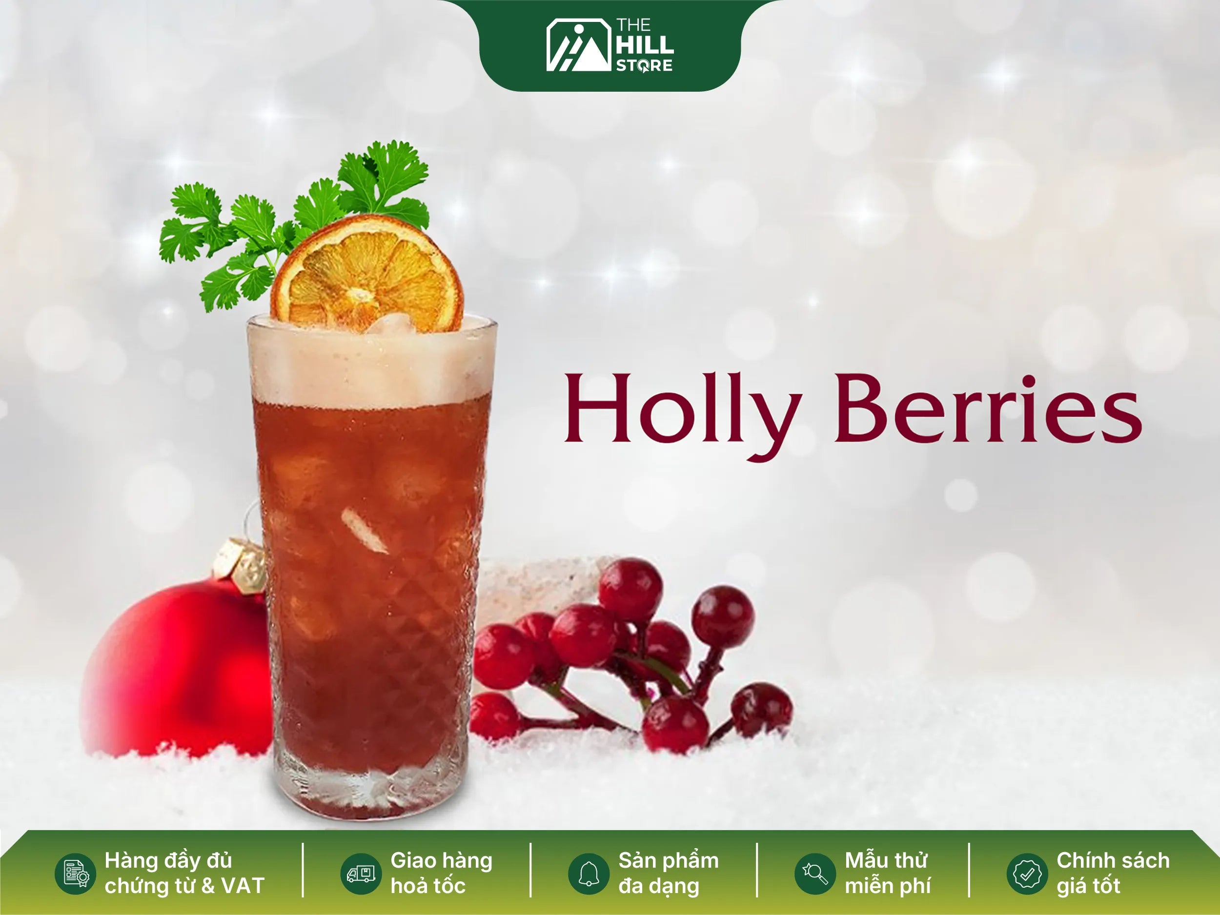 Holly berries – trà giáng sinh vị quả mọng ấm nồng, sắc đỏ lễ hội