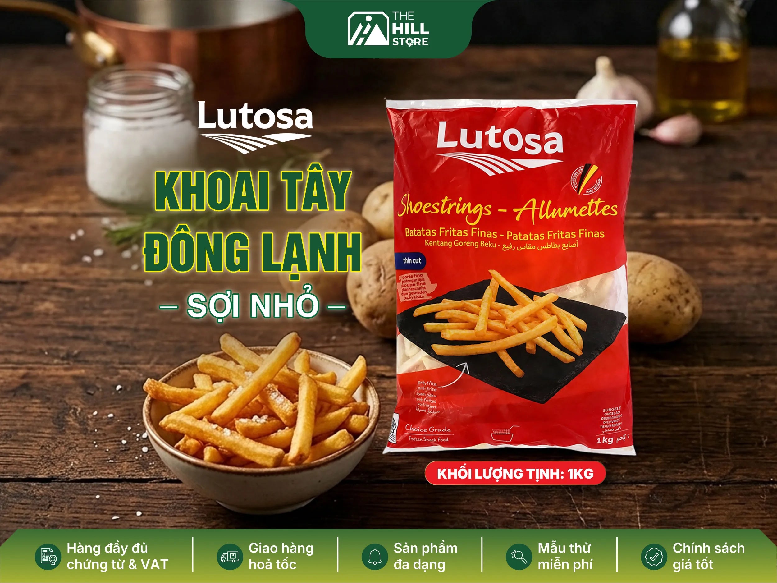 Khoai tây đông lạnh sợi nhỏ lutosa - giải pháp nguyên liệu chất lượng cho những mẻ khoai chiên vàng giòn
