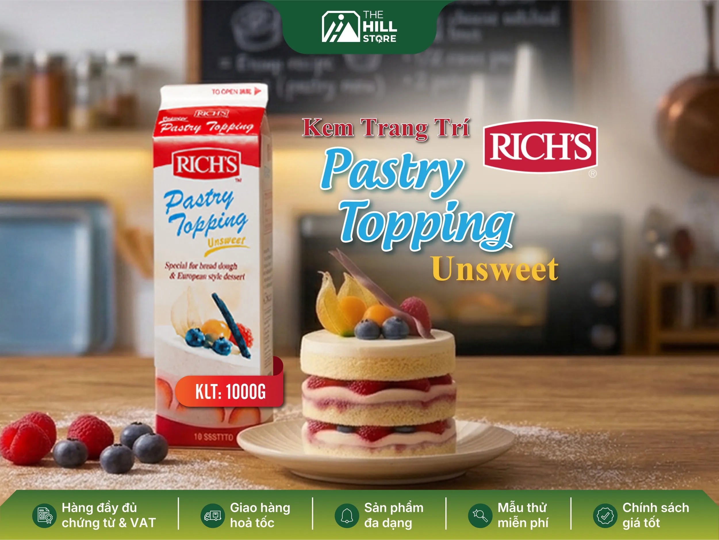Kem trang trí unsweet pastry topping - giải pháp giữ form đẹp, tối ưu chi phí cho tiệm bánh và quán pha chế
