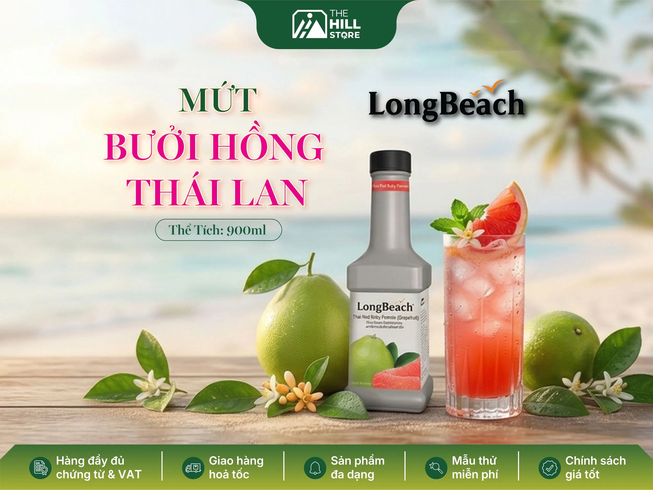 Mứt bưởi hồng thái longbeach - dòng nguyên liệu giúp menu đồ uống trở nên thu hút và dễ bán hơn