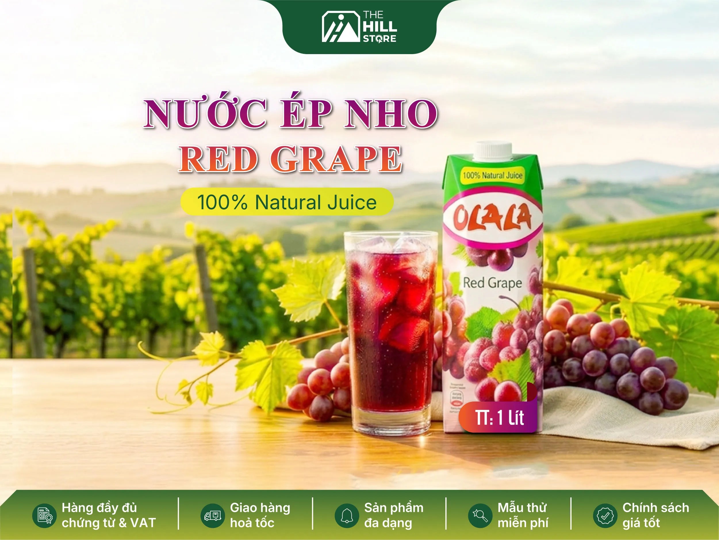 Nước ép nho 100% olala - hương vị nho tự nhiên cho những ly đồ uống chất lượng