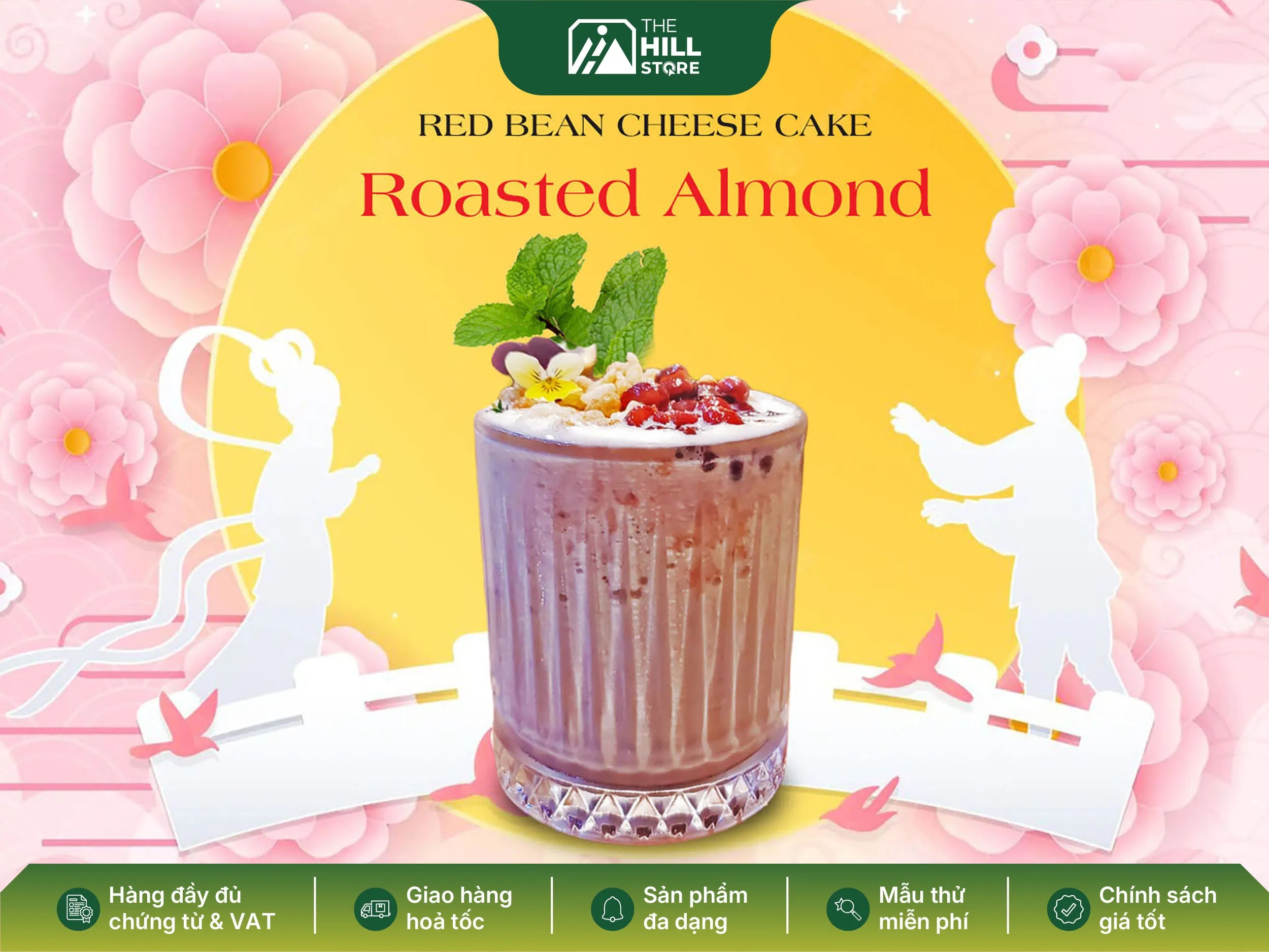 Red bean cheese cake roasted almond – dessert drink đậm vị cho quán cà phê