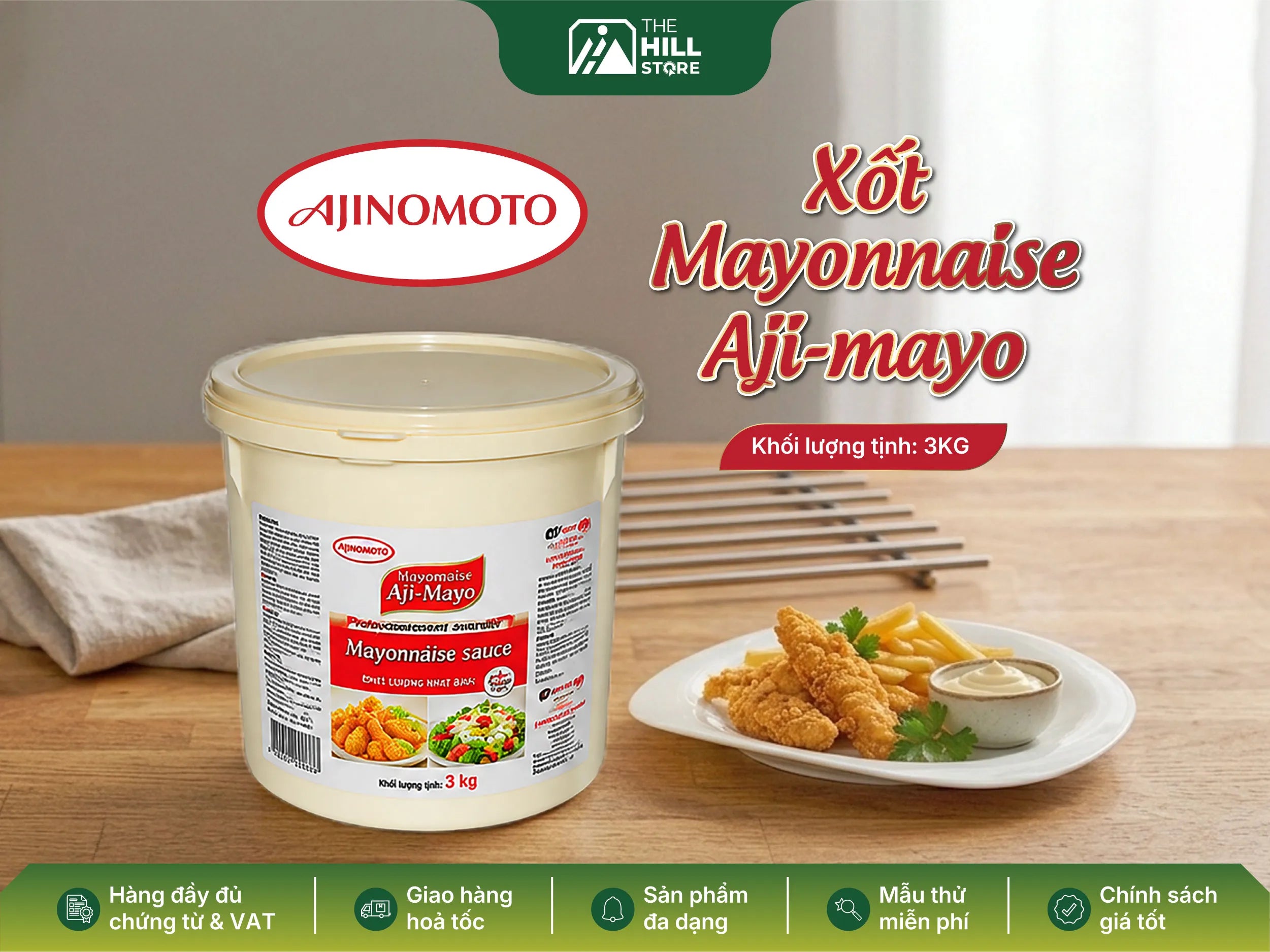Xốt mayonnaise aji mayo 3kg - giải pháp xốt đa năng cho nhà hàng, quán ăn và bếp chuyên nghiệp