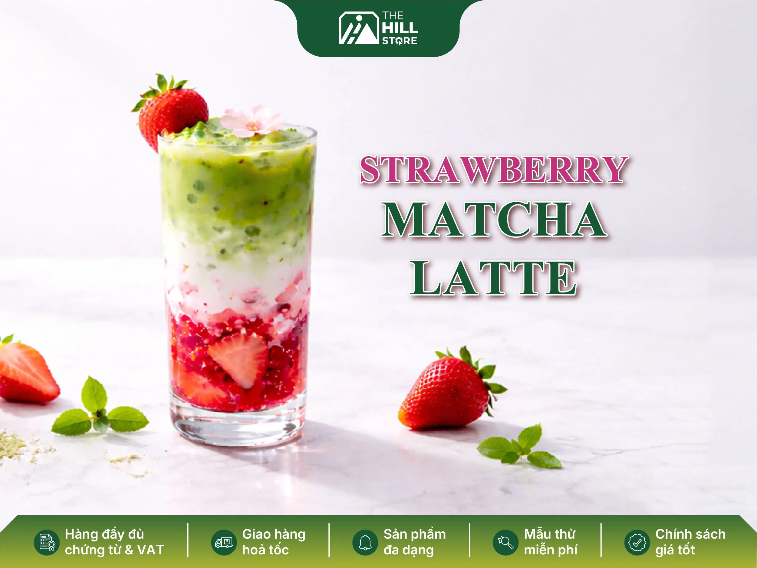 Strawberry matcha latte - công thức đồ uống xu hướng và hương vị quen thuộc đang được yêu thích trở lại