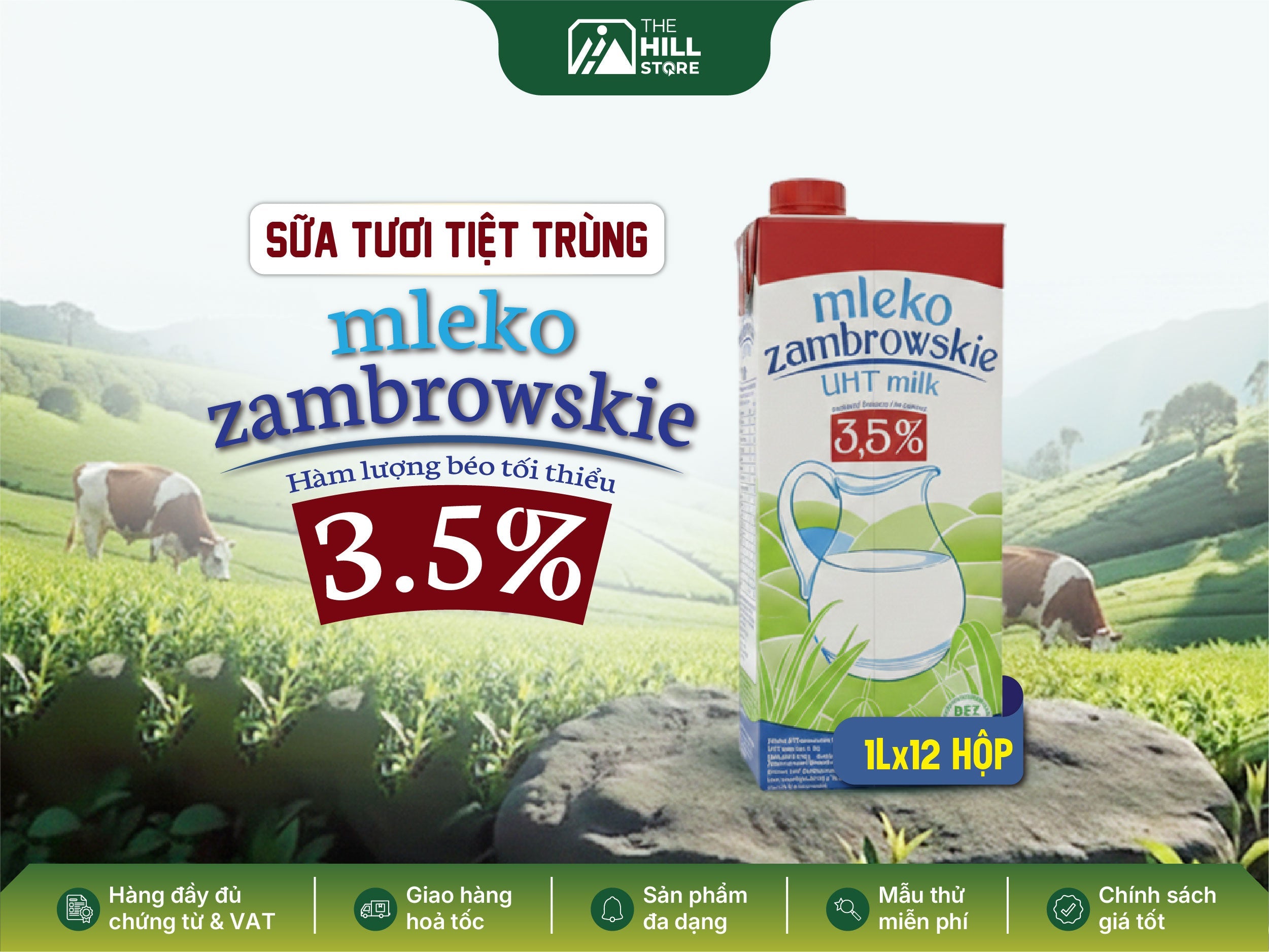 Sữa tươi tiệt trùng mleko zambrowskie 3.5% – giải pháp sữa béo ổn định cho quán cà phê & bếp bánh