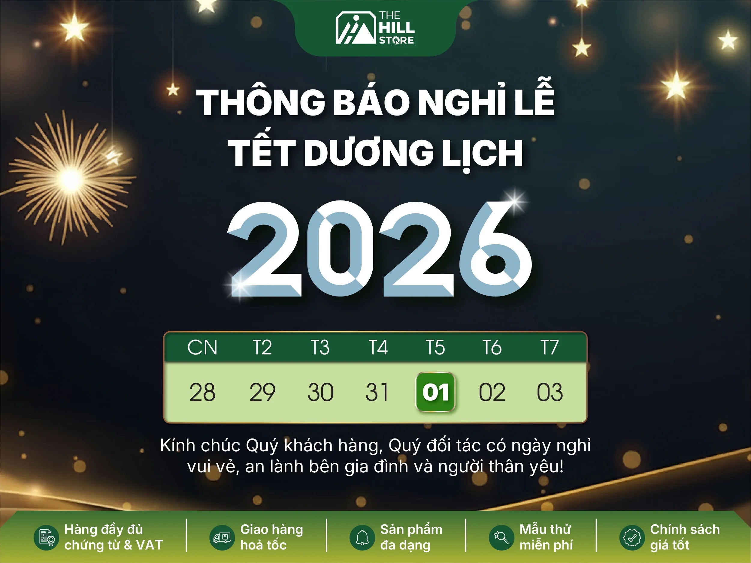 Thông báo nghỉ lễ tết dương lịch 2026