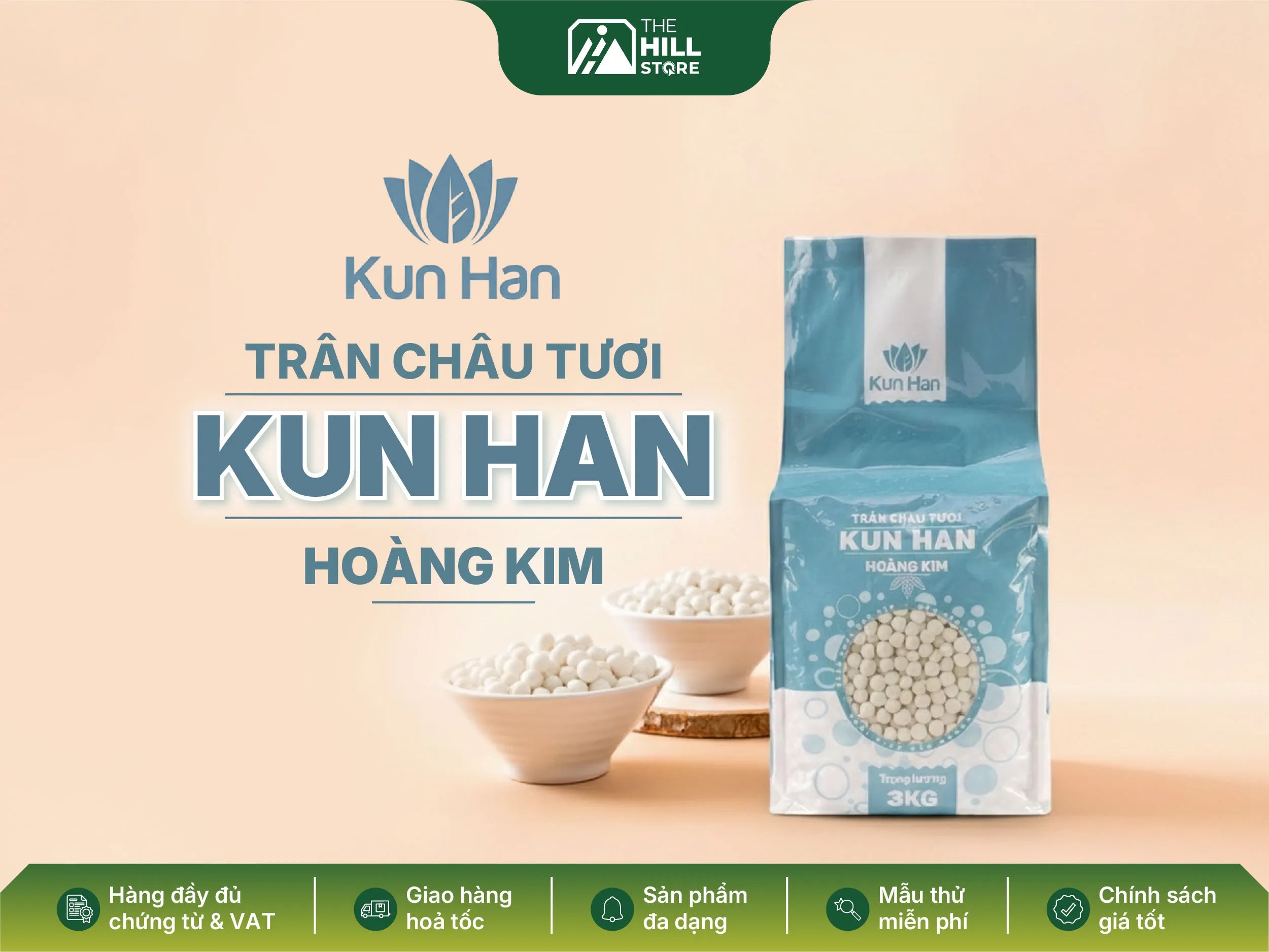 Trân châu tươi Kuhan hoàng kim - topping vàng giữ chân khách