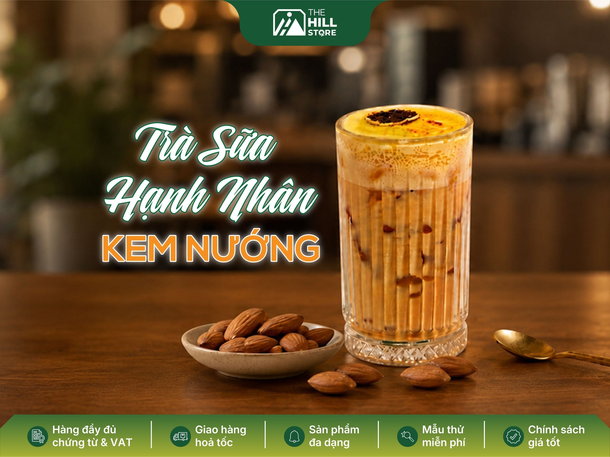 Trà sữa hạnh nhân kem nướng - xu hướng trà sữa premium đang được khách hàng yêu thích