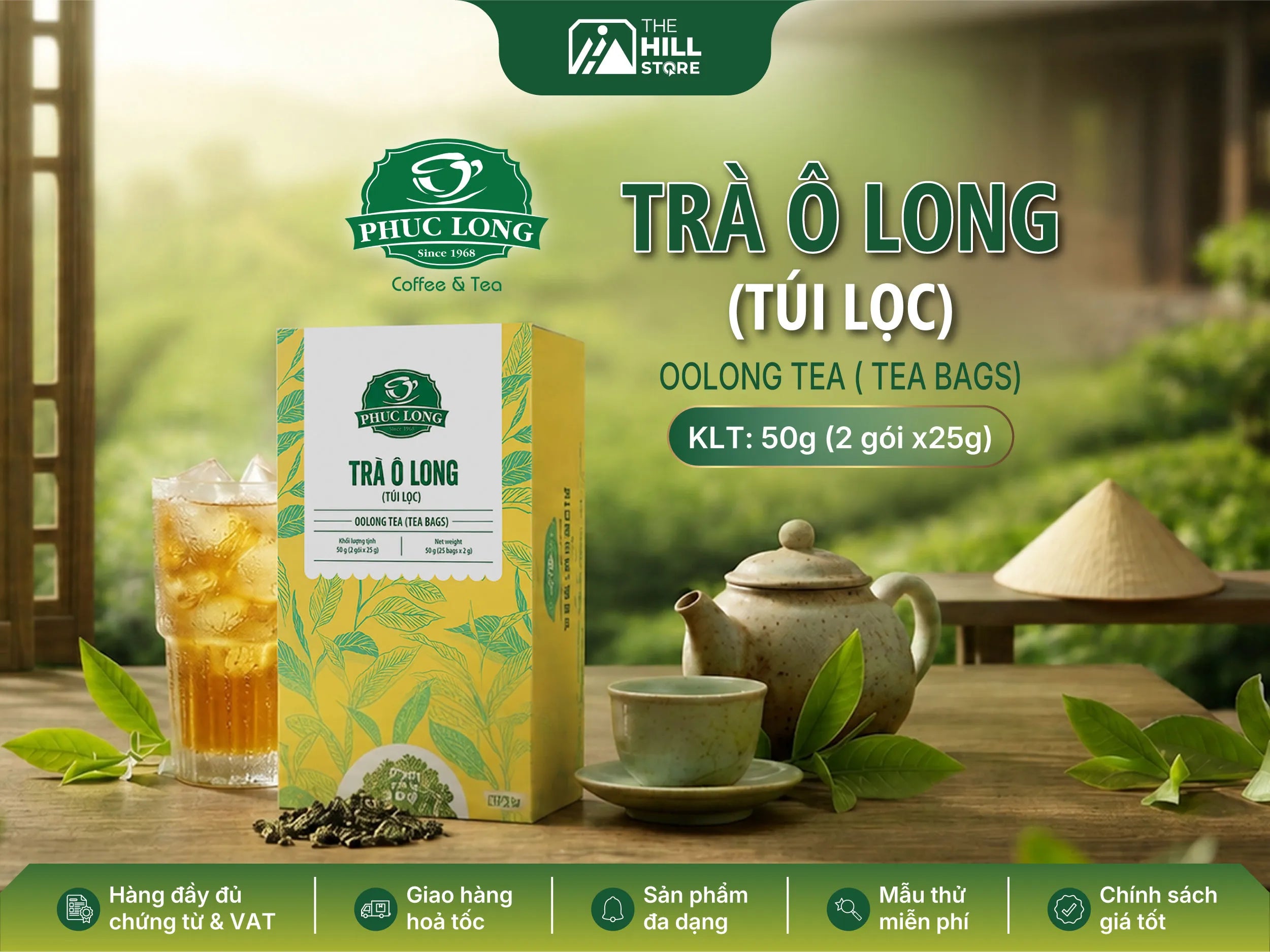 Trà olong túi lọc phúc long - giảp pháp trà chất lượng cho quán trà sữa, cà phê tiện lợi cho mỗi lần pha