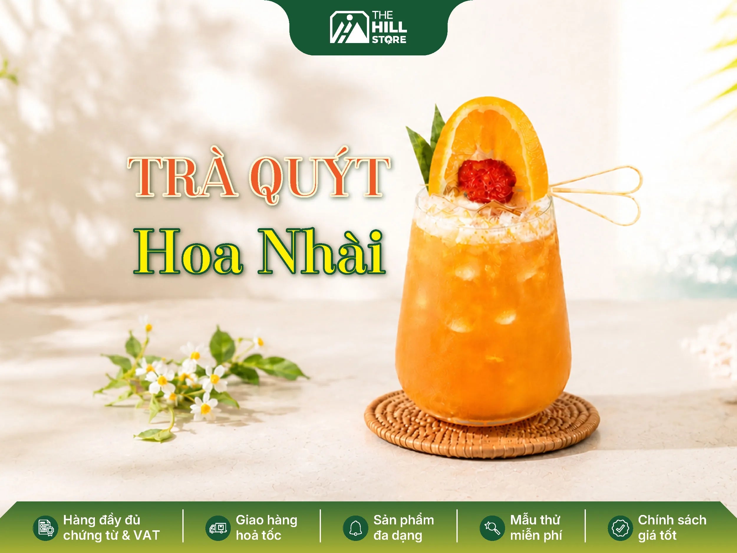 Trà quýt hoa nhài - công thức trà trái cây thanh mát, thơm dịu cho menu f&b