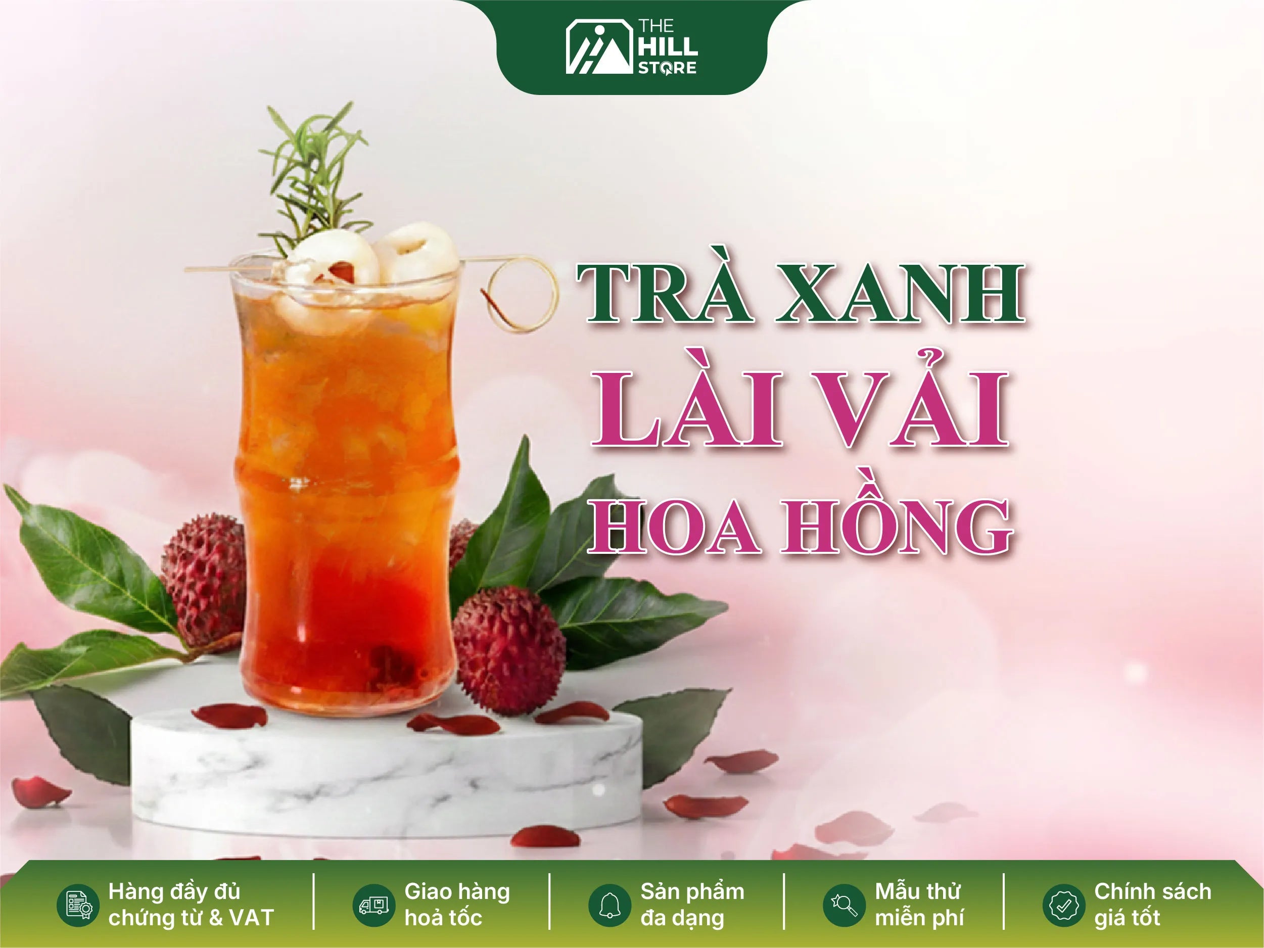 Trà xanh lài vải hoa hồng - xu hướng đồ uống thanh nhẹ được ưa chuộng