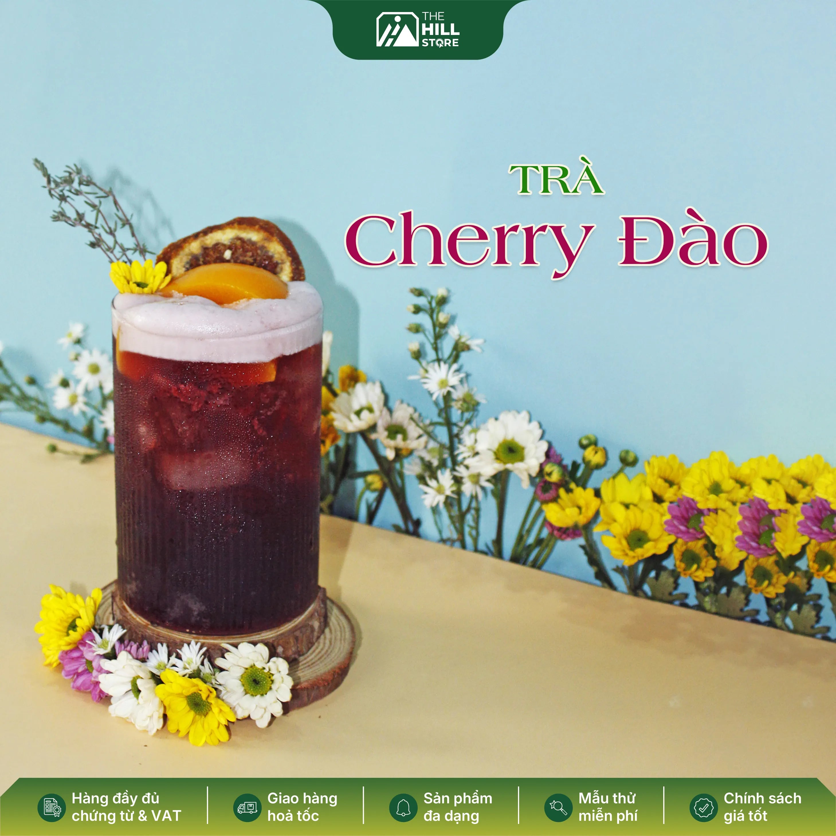 Trà cherry đào – kết hợp trái cây đỏ ngọt ngào trên nền trà ô long rang&nbsp;