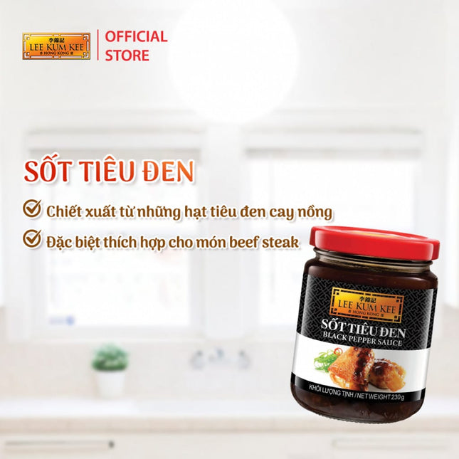 Sốt Tiêu Đen Lee Kum Kee 230g x 12 Hủ