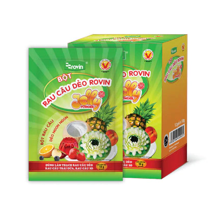 Bột Rau Câu Dẻo Rovin 120g x Hộp ( 1 gói 10g, 1 hộp 12 gói)