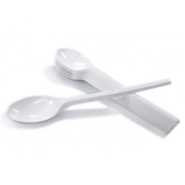 Muỗng trắng 15cm nhựa không bọc (1 bịch 100 cái)