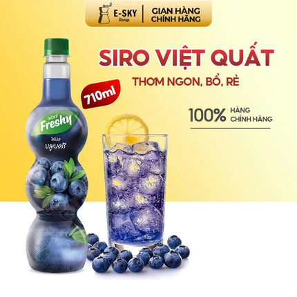 Syrup Freshy Việt Quất (Blueberry / Fraise) 710ml x 12 Chai