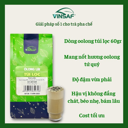Trà Olong Lài Túi Lọc VinSaf 600g x 15 Gói (60g x 10 túi lọc)
