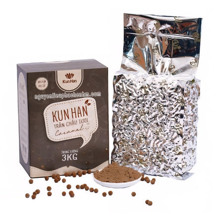 Trân Châu Tươi Kunhan Caramel 3kg x 6 Hộp