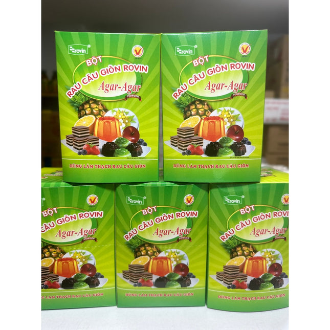 Bột Rau Câu Dẻo Rovin 120g x Hộp ( 1 gói 10g, 1 hộp 12 gói)