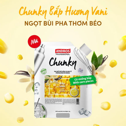 Chunky Bắp Vani (Corn & Vanilla) ANDROS 1 kg x 8 túi