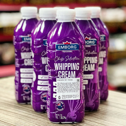 Kem sữa tiệt trùng whipping cream Emborg 1L x 12 Chai