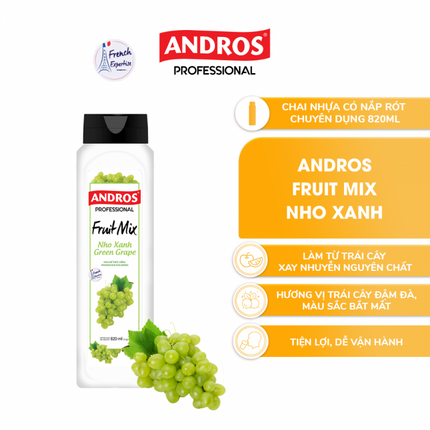 Mứt Trái Cây (Fruit Mix) Andros Nho Xanh ( Green Grape ) 820ml x 8 Chai 1.png