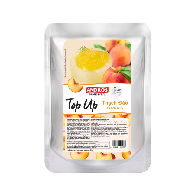 Mứt Top Up Đào Andros (Peach Topping ) 900gr x 8 Túi