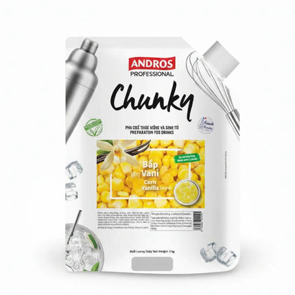 Chunky Bắp Vani (Corn & Vanilla) ANDROS 1 kg x 8 túi