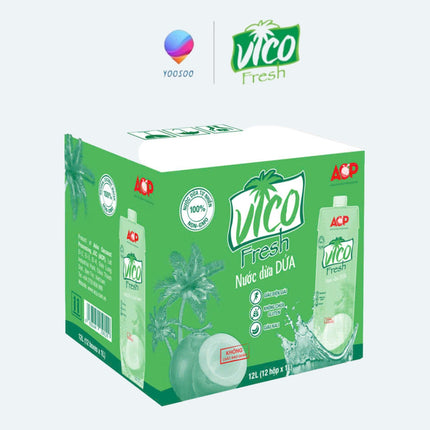 Nước Dừa Dứa Vico Fresh Hộp 1L x 12 Hộp