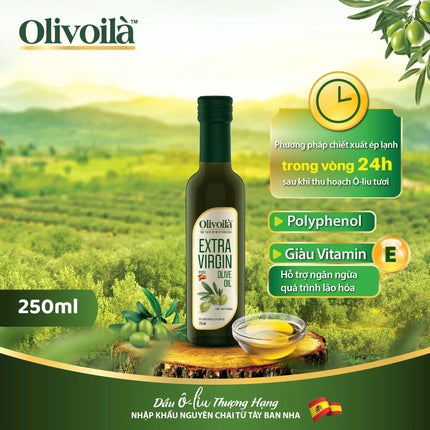 Dầu Olive Olivoilà Extra Virgin Chai 250ml x 12 chai