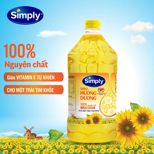 Dầu Ăn Hướng Dương Simply Can 2L X 6 Can