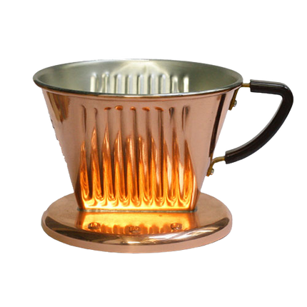 Phểu tròn kiểu kalita wave 02 bằng đồng nâu
