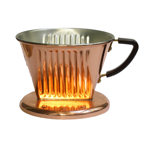 Phểu tròn kiểu kalita wave 02 bằng đồng nâu