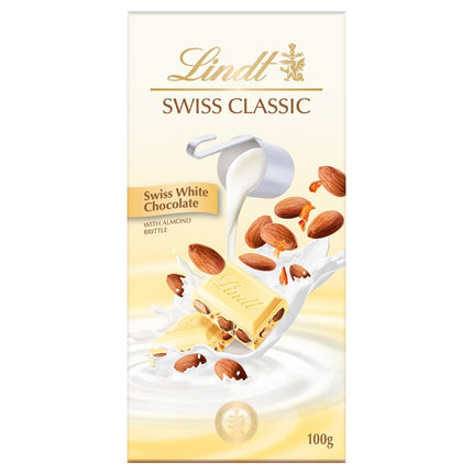 Sô cô la Lindt Swiss Classic trắng nhân Hạnh nhân 100g x 12 Thanh