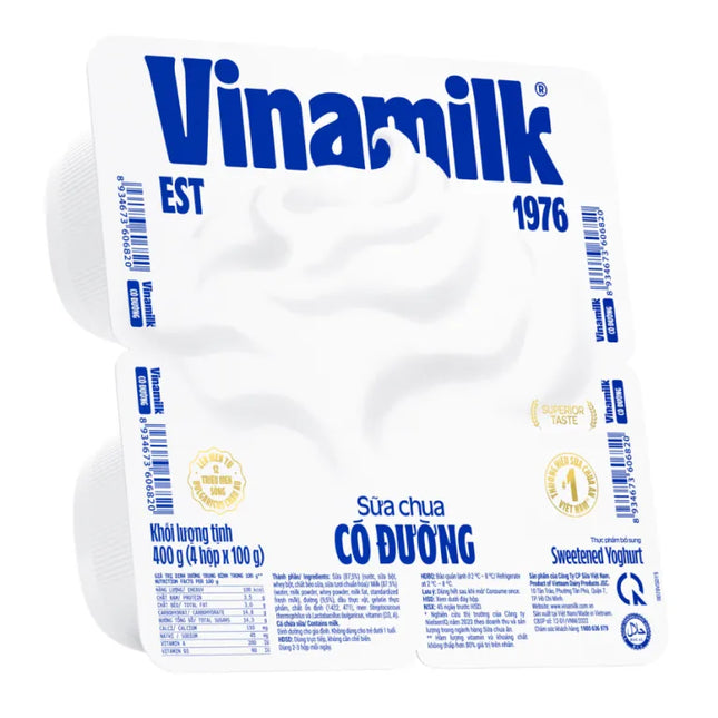 Sữa Chua Có Đường Vinamilk 100g/Hũ (Lốc 4 Hủ)