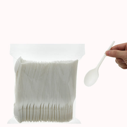 Muỗng trắng 15cm nhựa không bọc (1 bịch 100 cái)