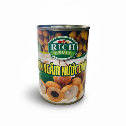 Nhãn Ngâm Nước Đường Rich 565g x 12 lon