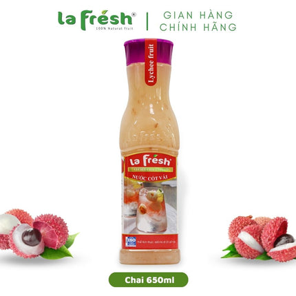 Nước Cốt Vải Lafresh Chai 650ml x 12 chai