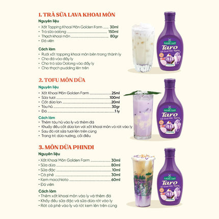 Sốt Topping Khoai Môn Golden Farm 630g x 12 Chai